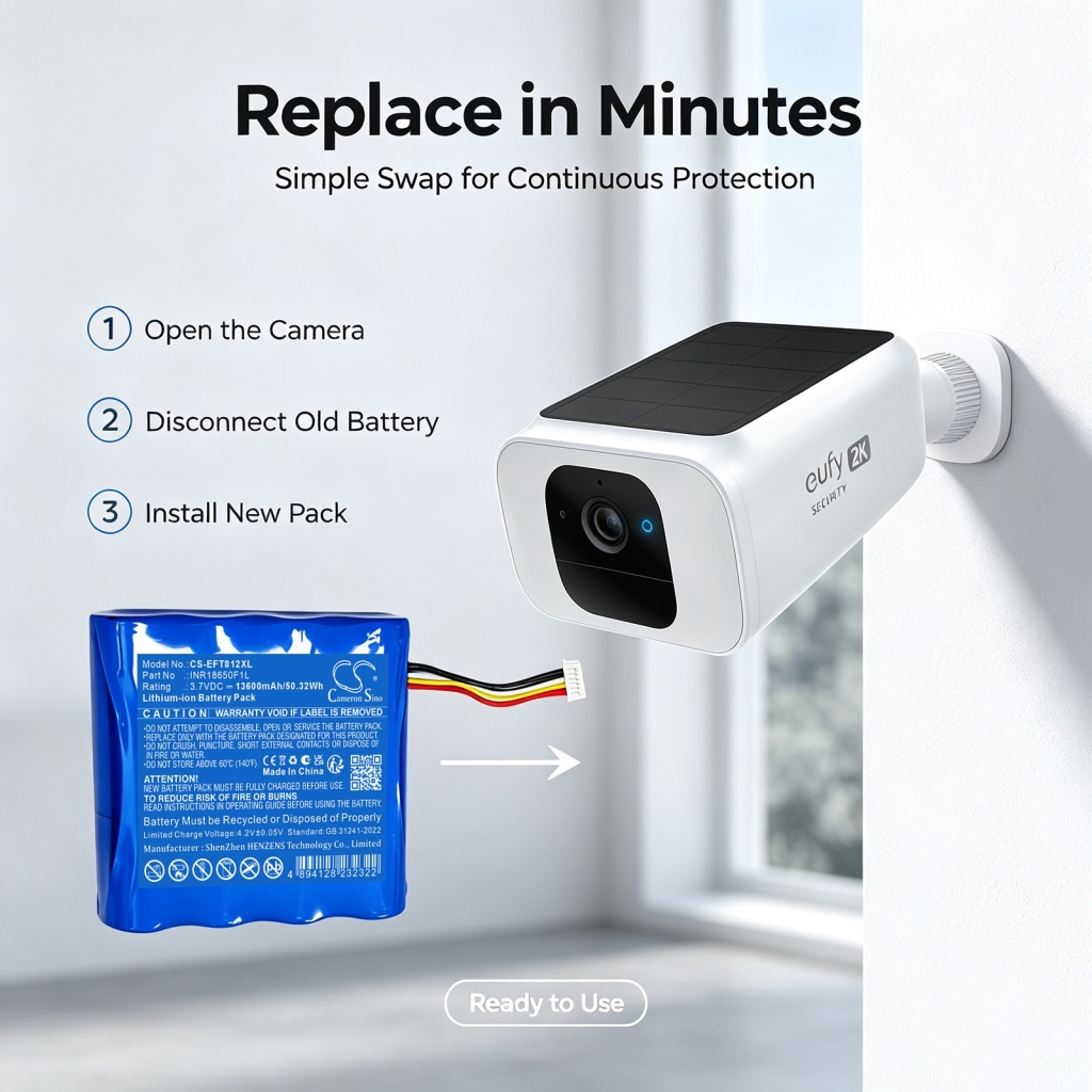 Baterías compatible con Eufy SoloCam S40 S40 Solar CS-EFT812XL