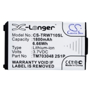 CS-TRW710SL<br />Baterías para  reemplaza la batería TM703048 2S1P