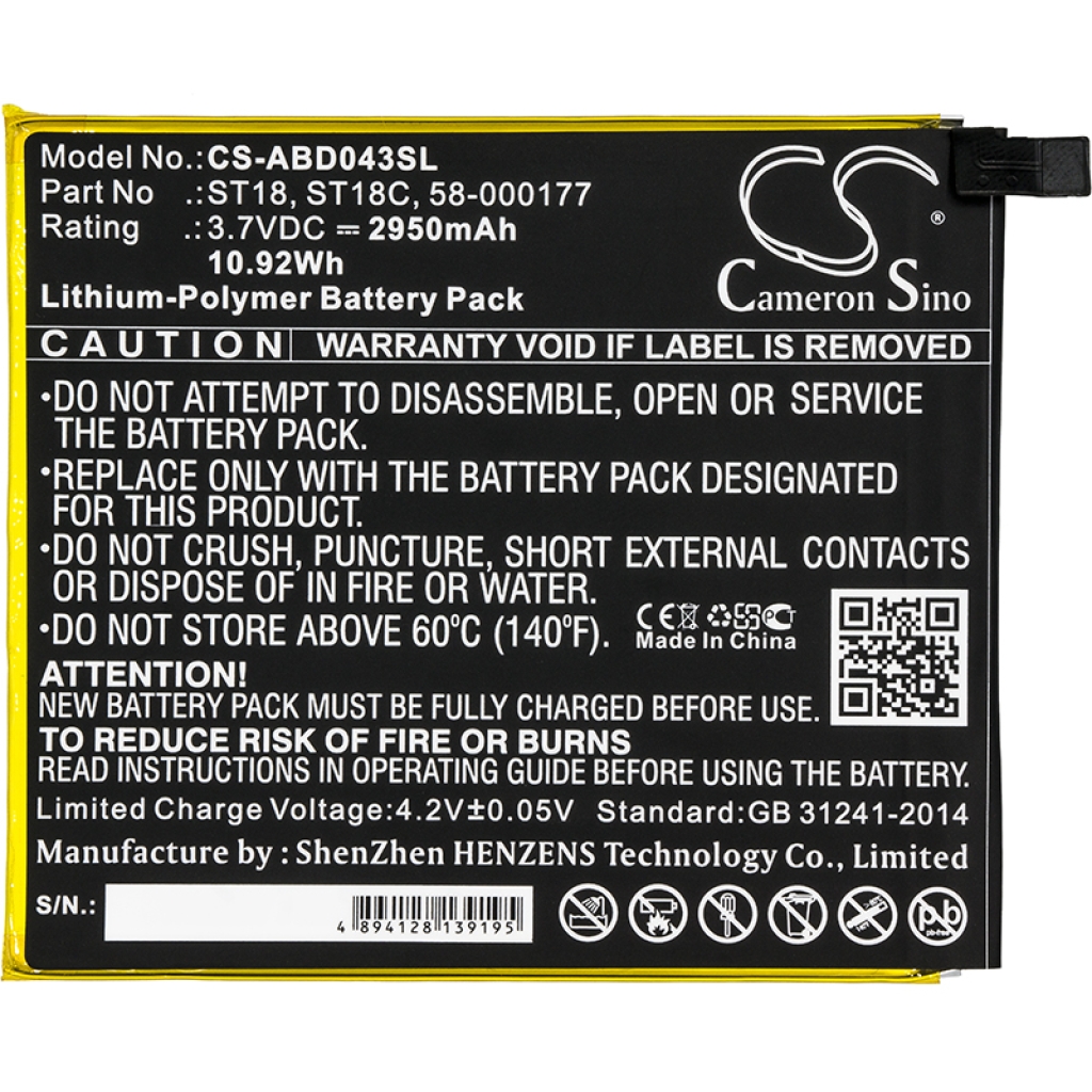 Batería de la tableta Amazon CS-ABD043SL