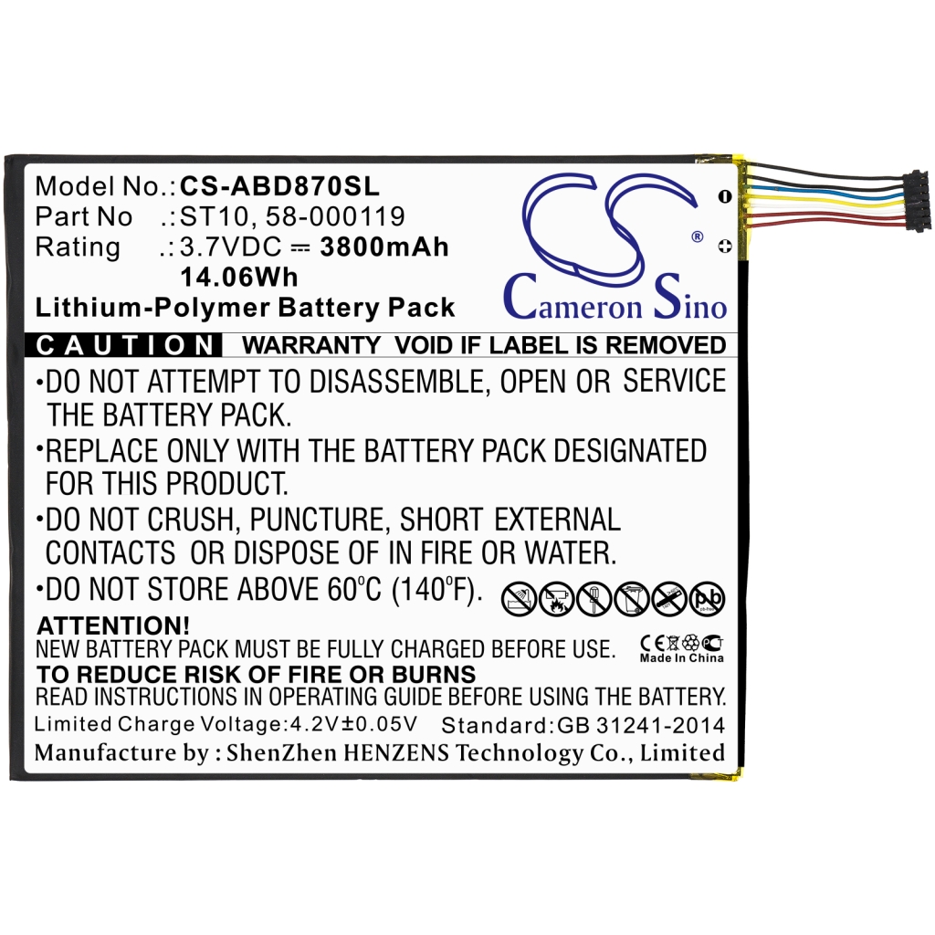 Batería de la tableta Amazon CS-ABD870SL