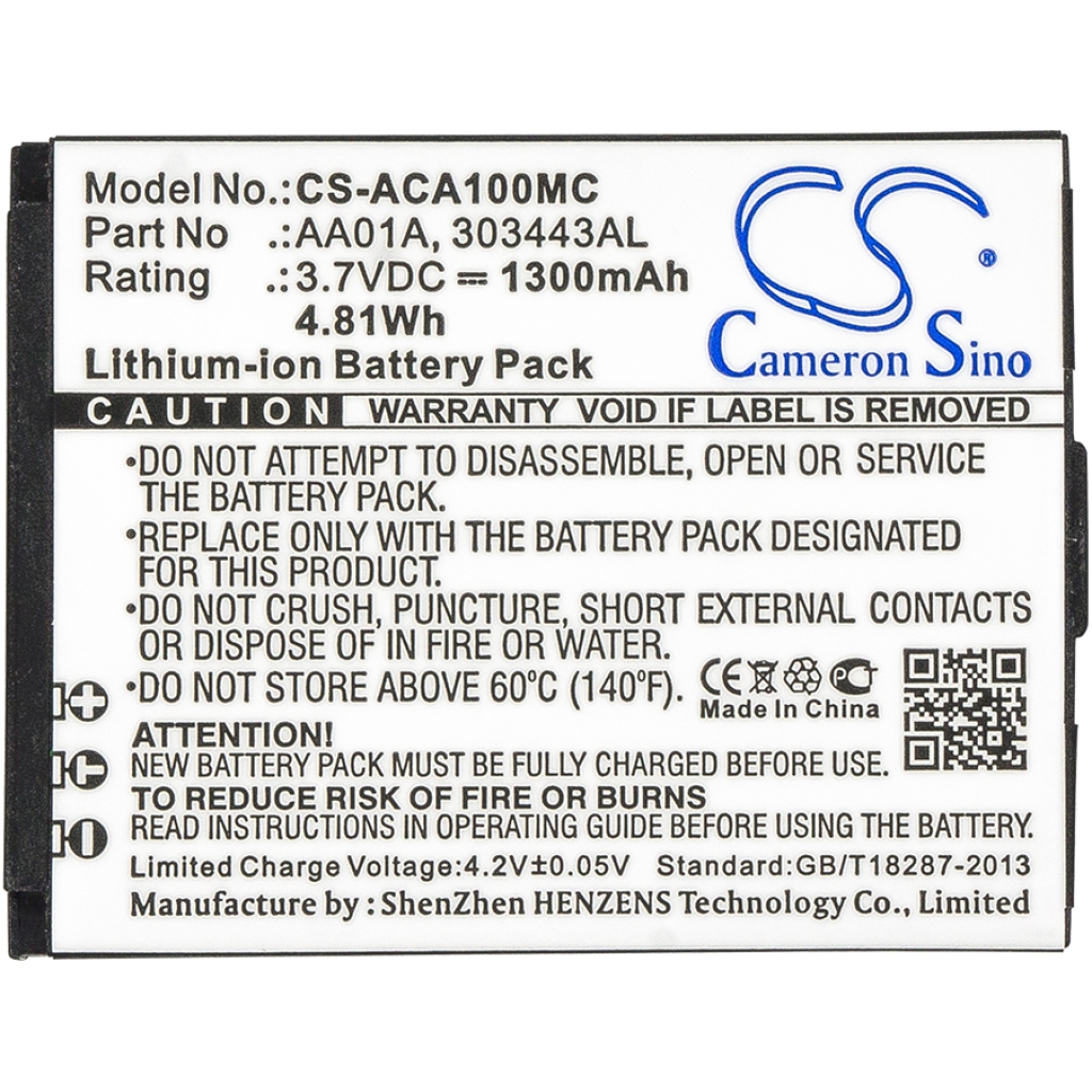 Batería de la cámara Activeon CS-ACA100MC