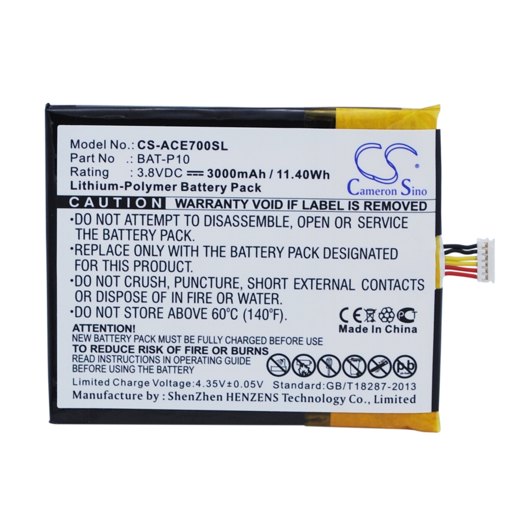 Batería del teléfono móvil Acer CS-ACE700SL