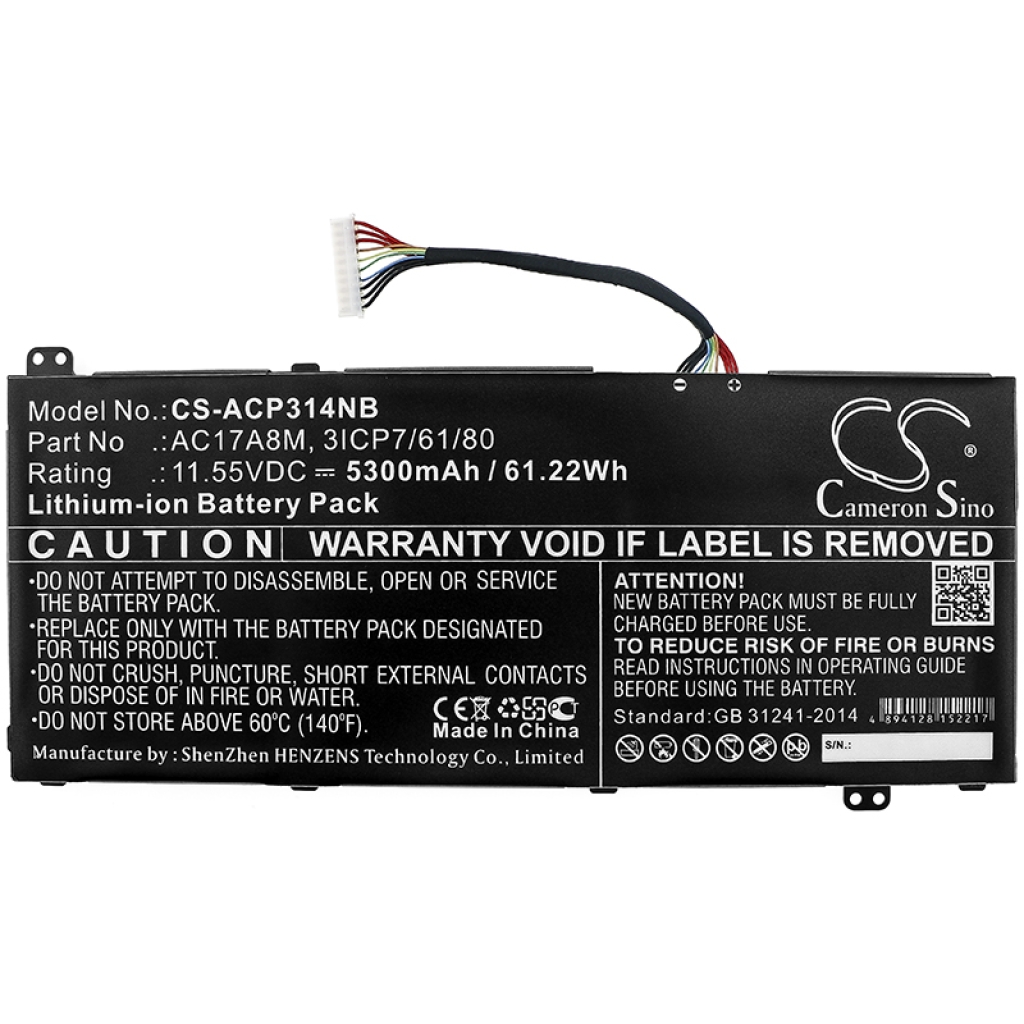 Batería para portátil Acer CS-ACP314NB