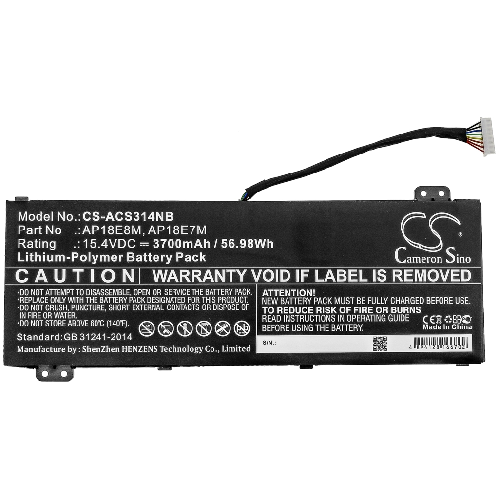 Batería para portátil Acer CS-ACS314NB
