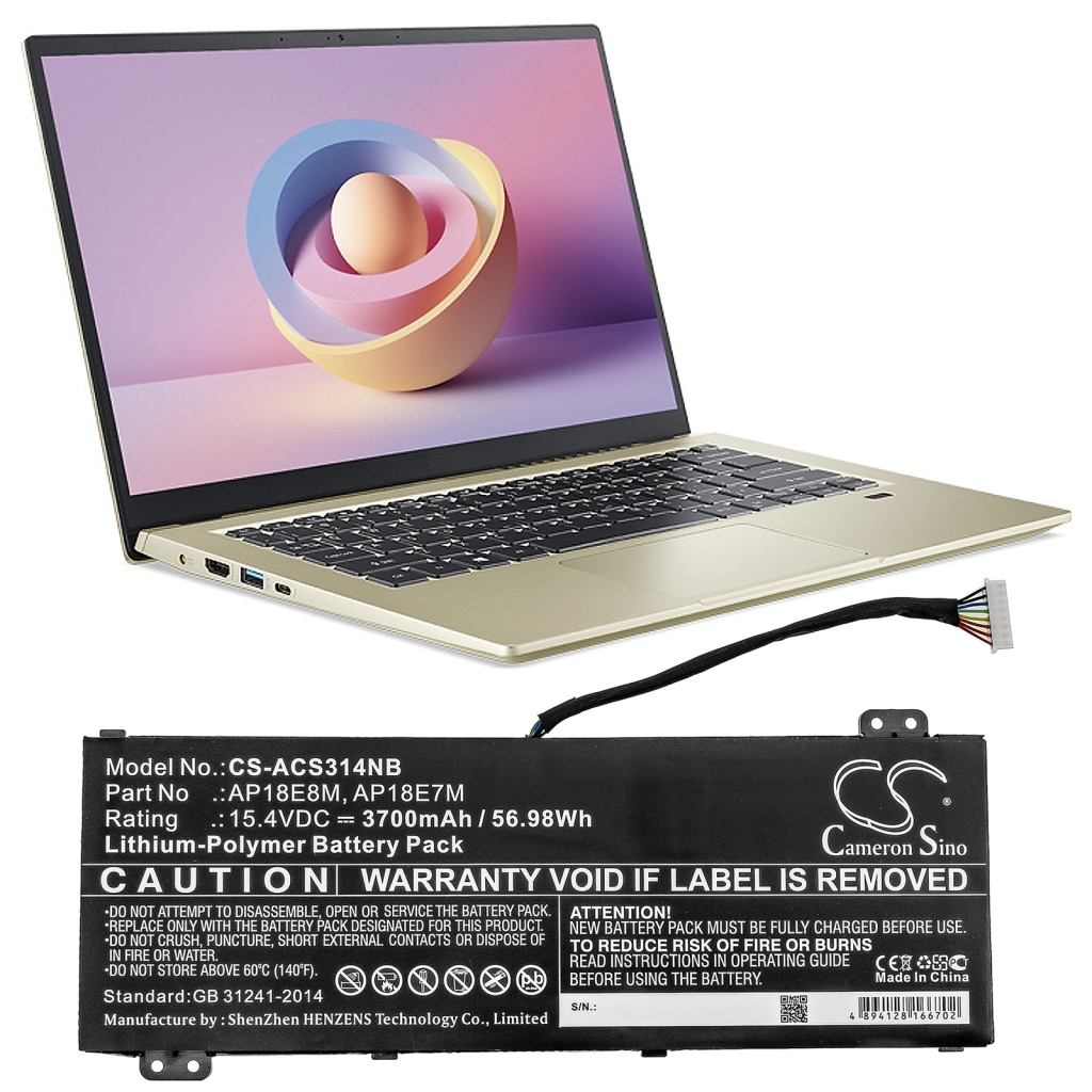 Batería para portátil Acer CS-ACS314NB