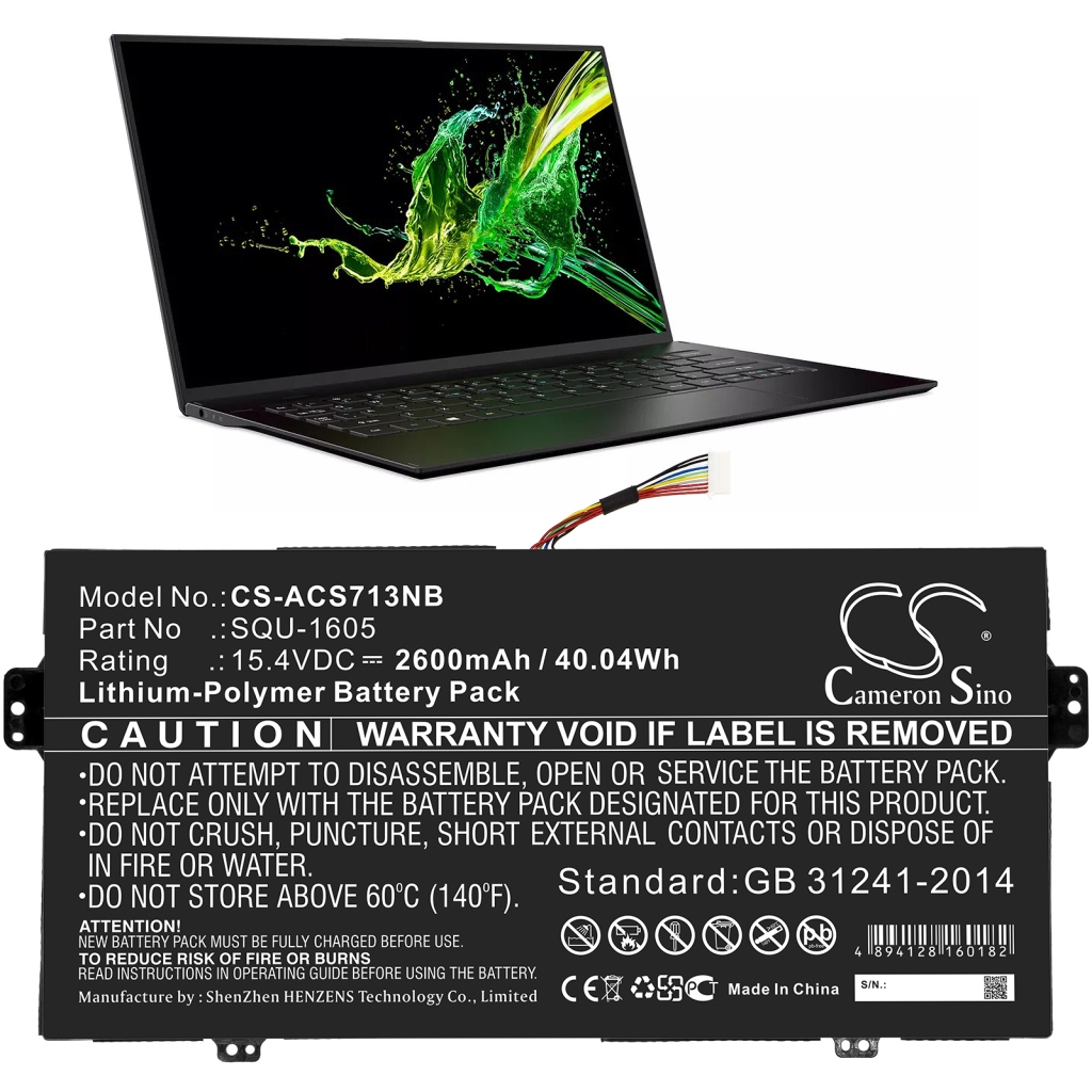 Batería para portátil Acer CS-ACS713NB