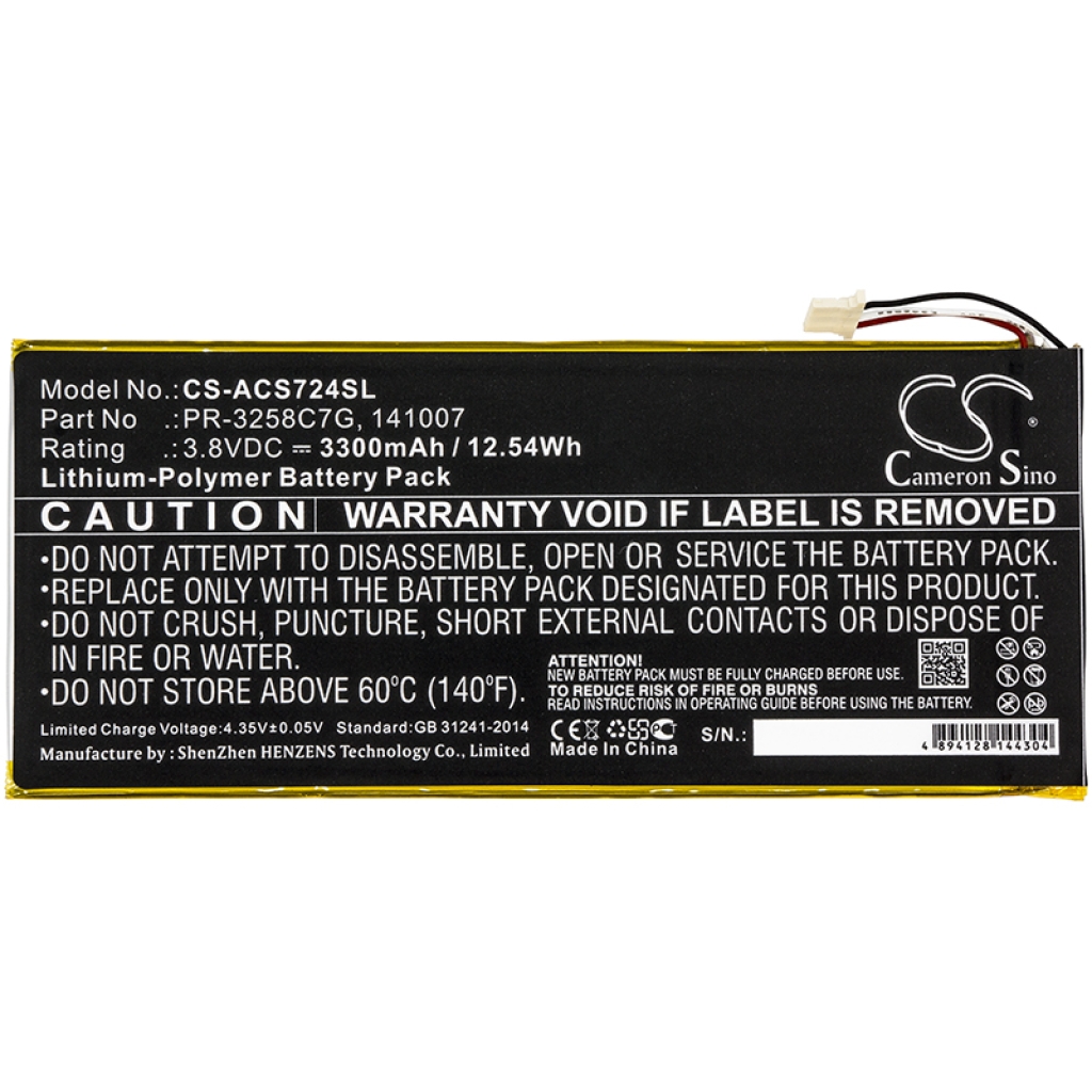 Batería de la tableta Acer CS-ACS724SL