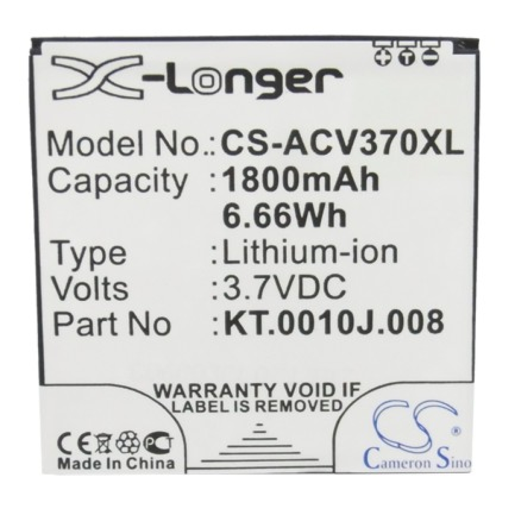 Batería del teléfono móvil Acer CS-ACV370XL
