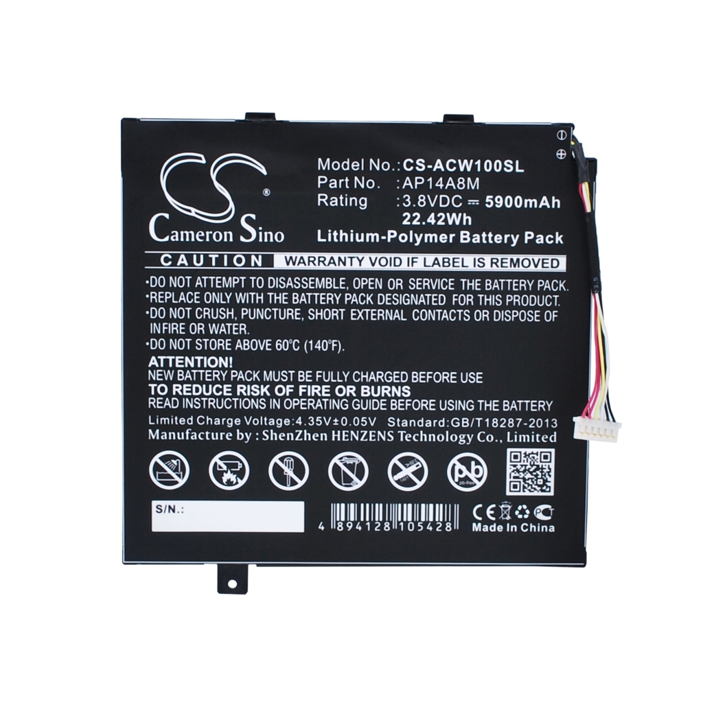 Batería de la tableta Acer CS-ACW100SL