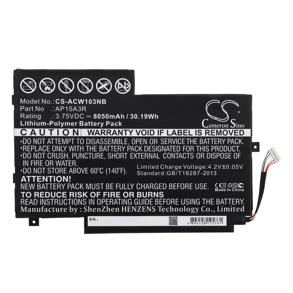 Batería para portátil Acer CS-ACW103NB