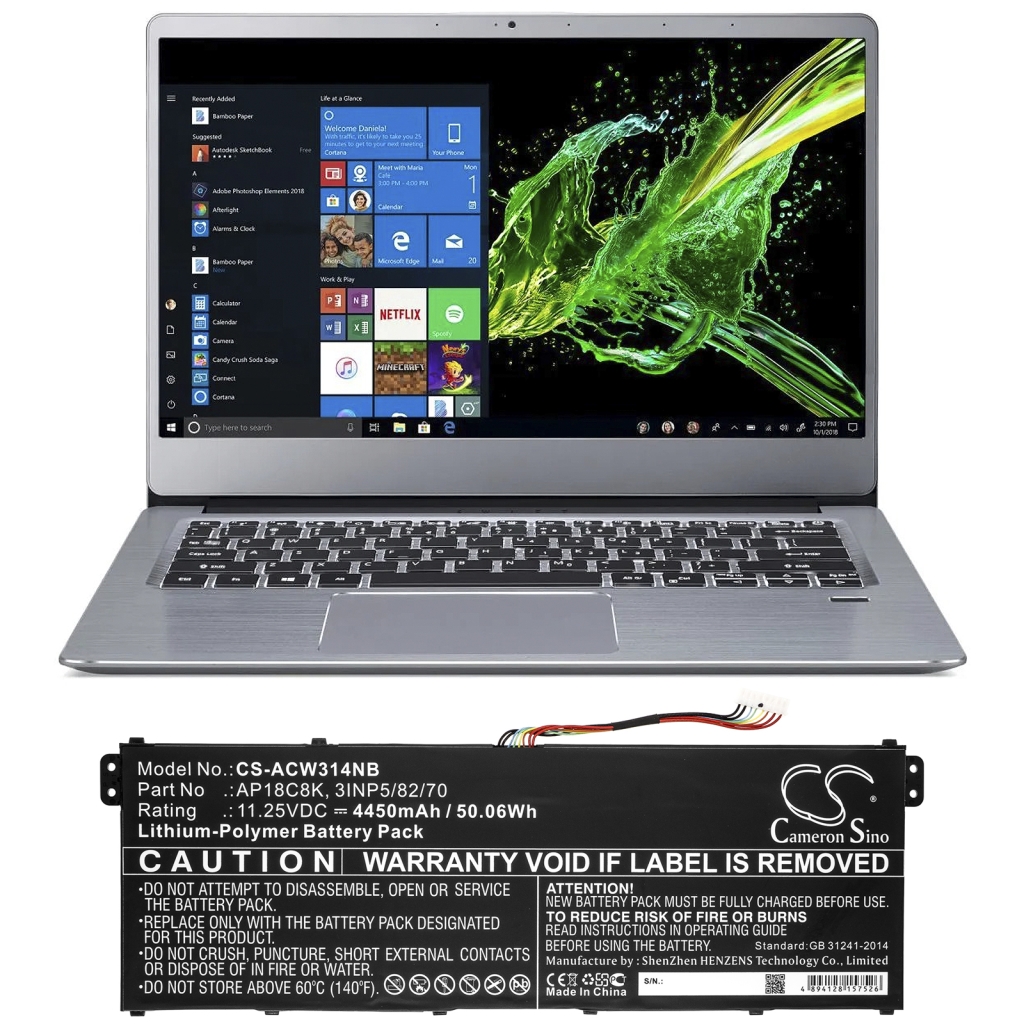 Batería para portátil Acer CS-ACW314NB