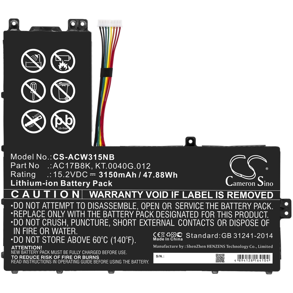 Batería para portátil Acer CS-ACW315NB
