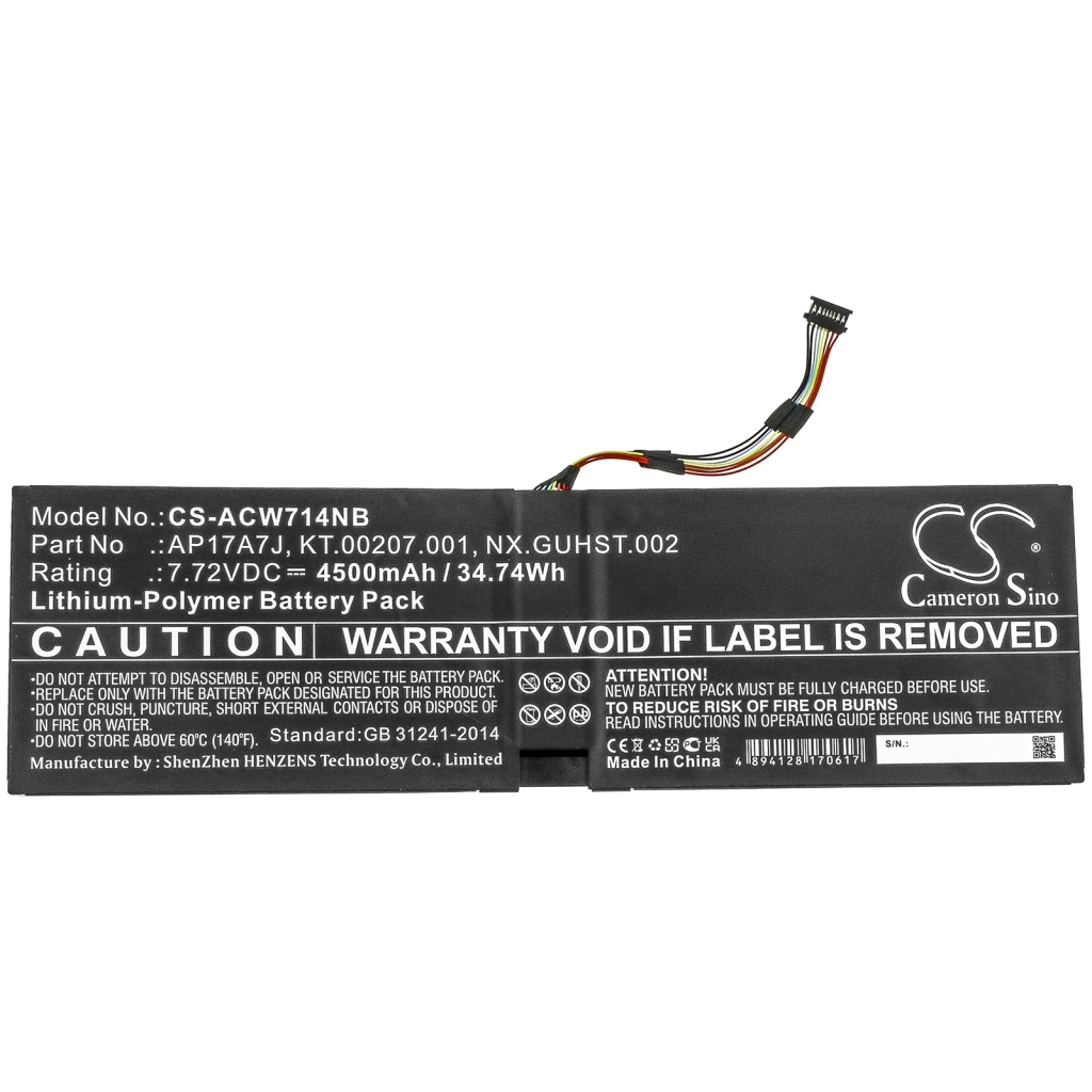 Batería para portátil Acer CS-ACW714NB