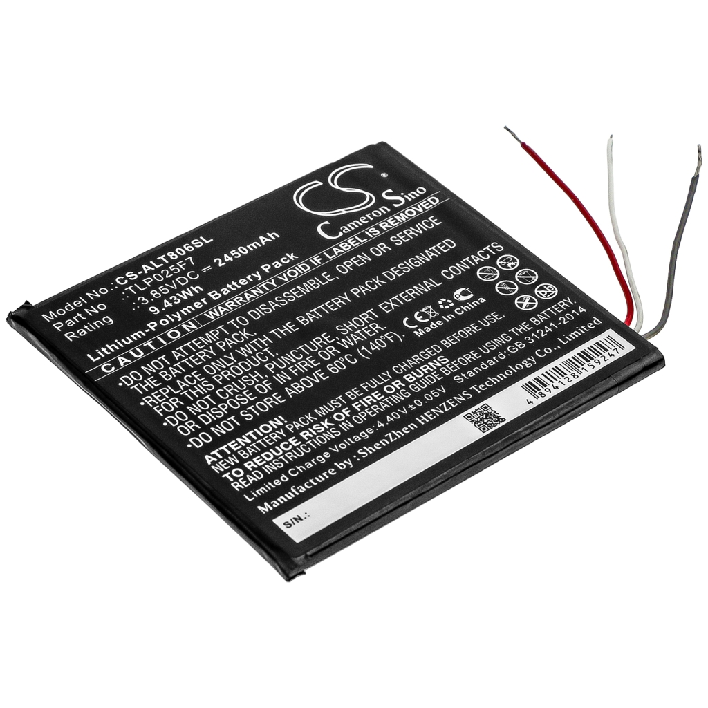 Batería de la tableta Alcatel CS-ALT806SL