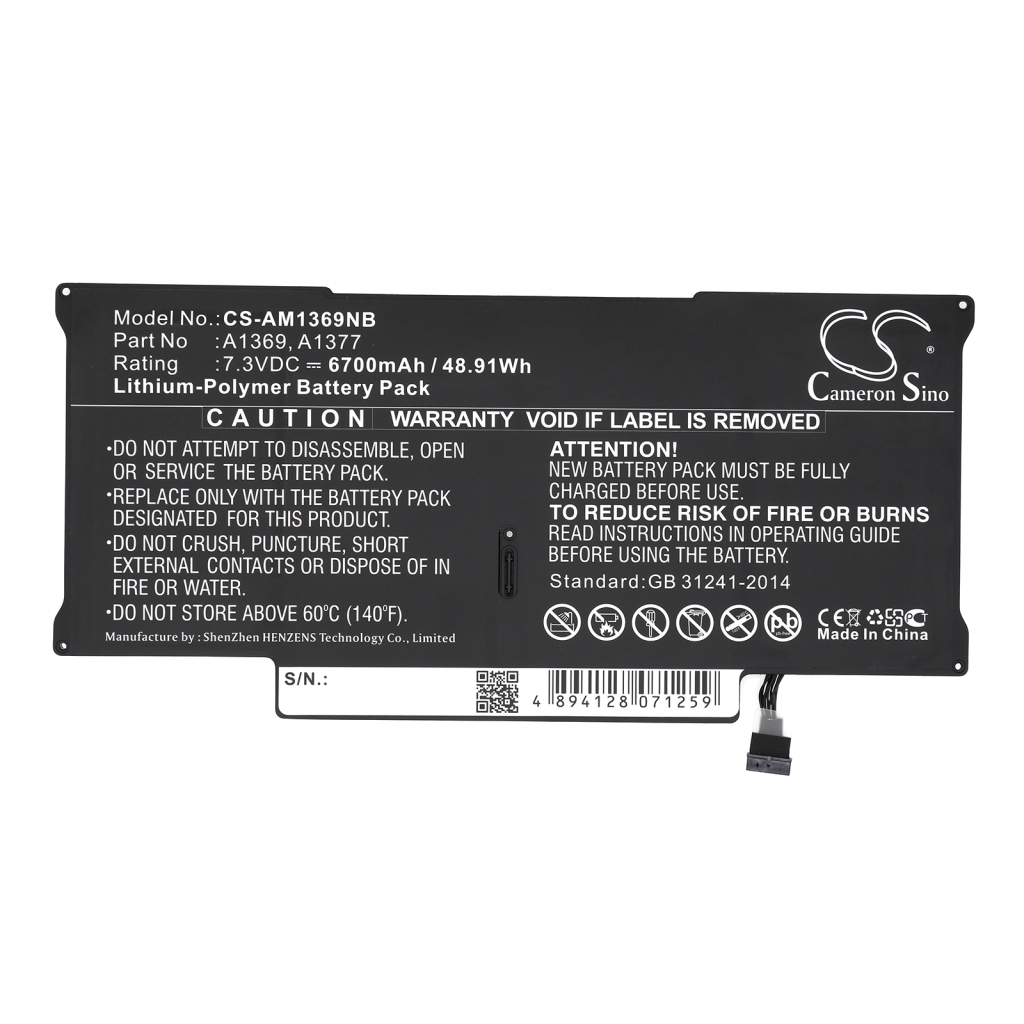 Batería para portátil Apple CS-AM1369NB