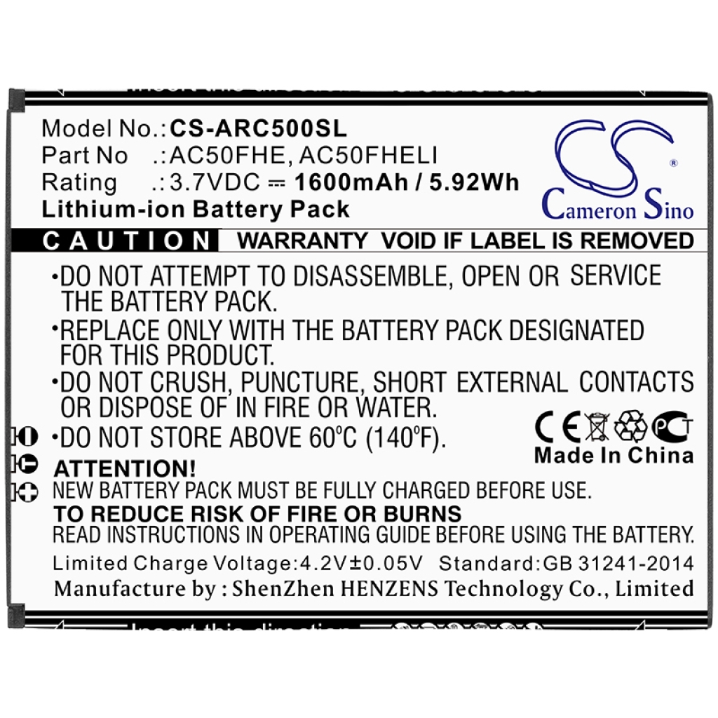 Batería del teléfono móvil Archos CS-ARC500SL
