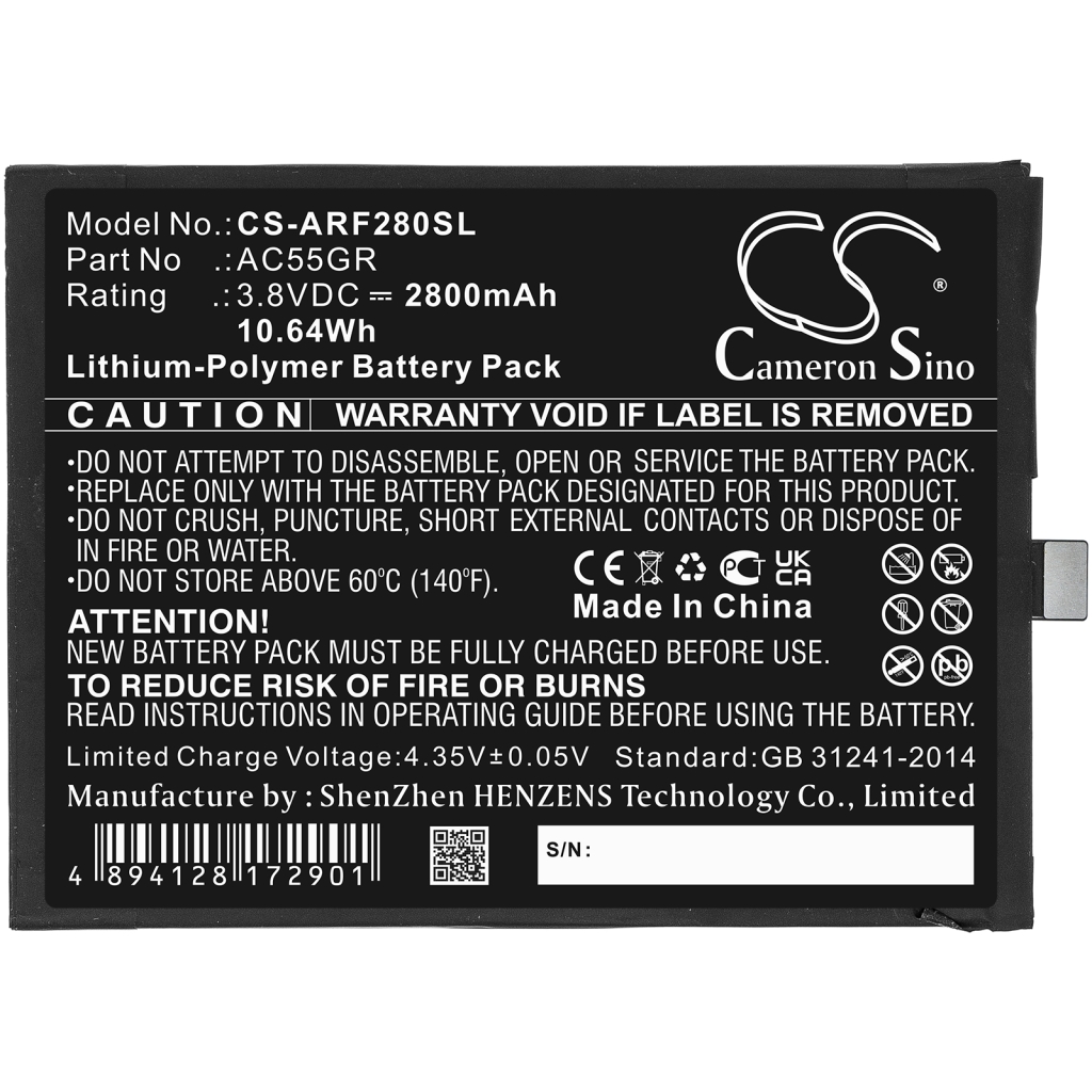 Batería del teléfono móvil Archos CS-ARF280SL