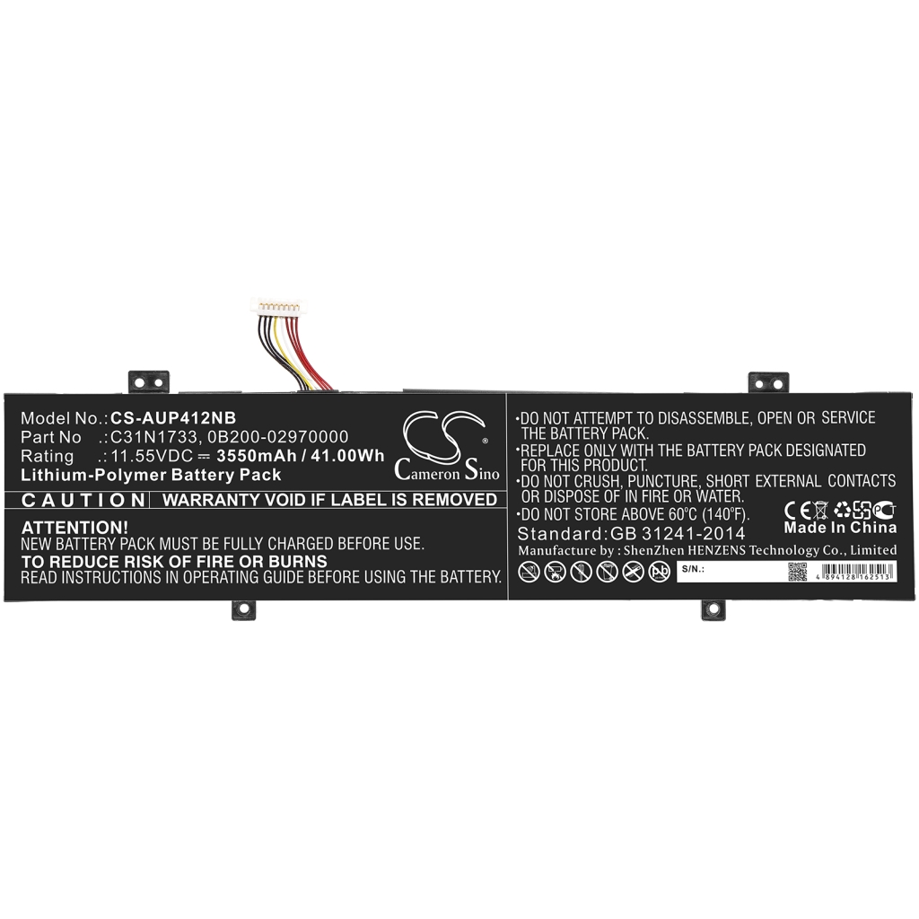 Batería para portátil Asus CS-AUP412NB