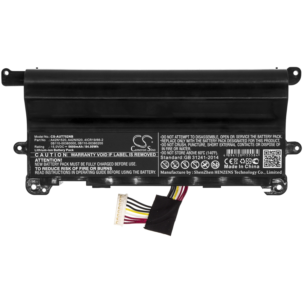Batería para portátil Asus ROG GFX72VY6820