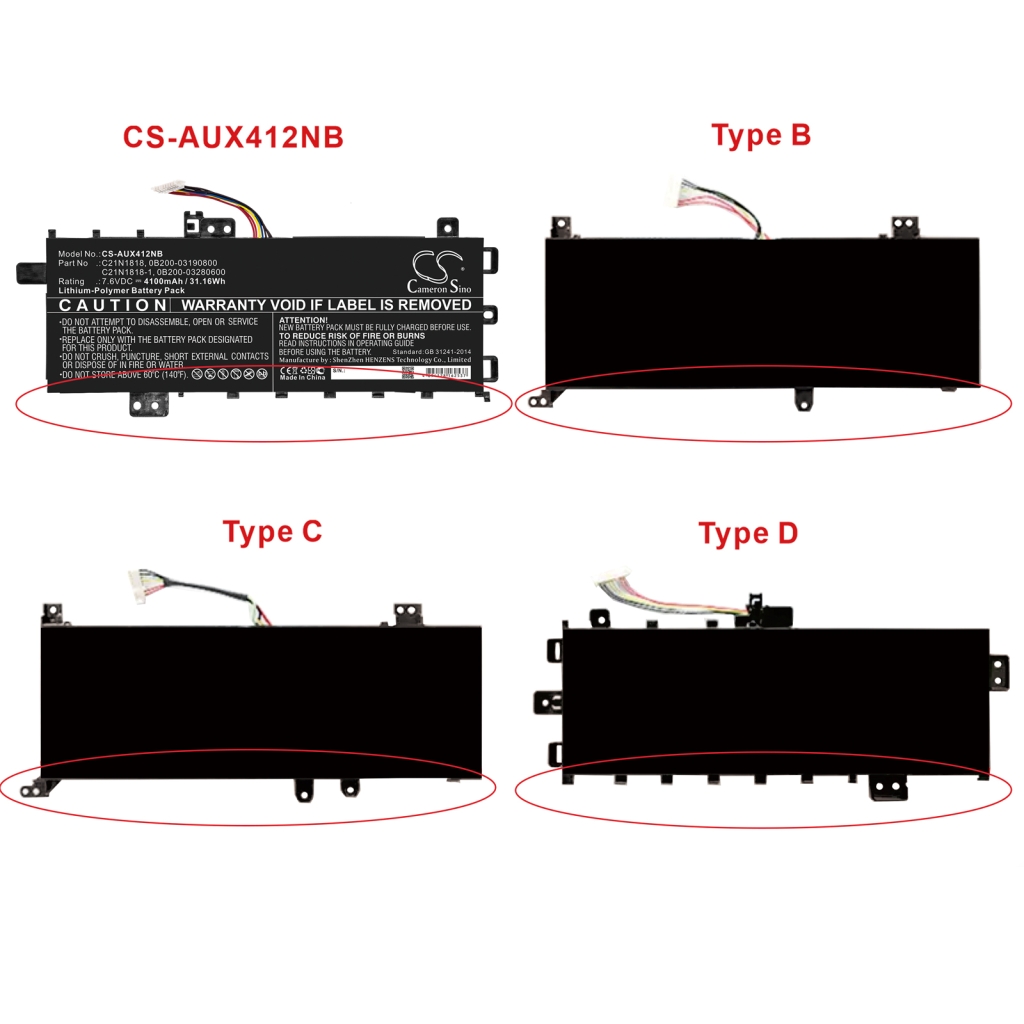Batería para portátil Asus CS-AUX412NB