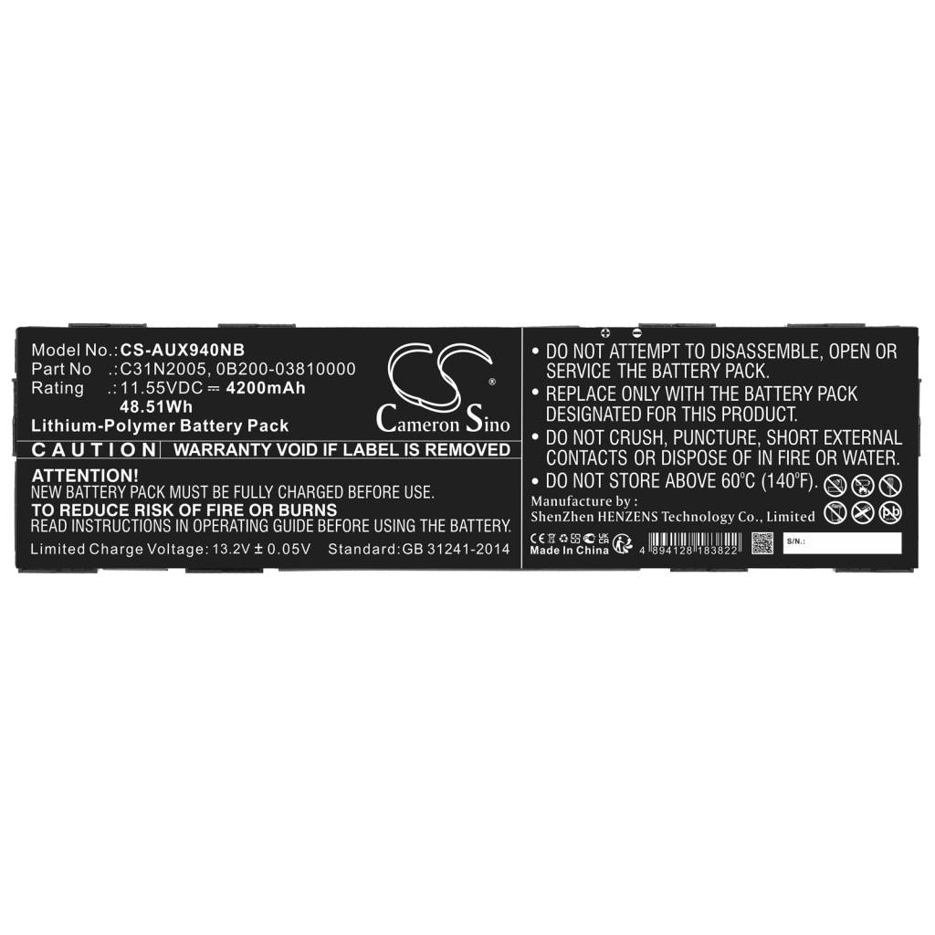 Batería para portátil Asus CS-AUX940NB