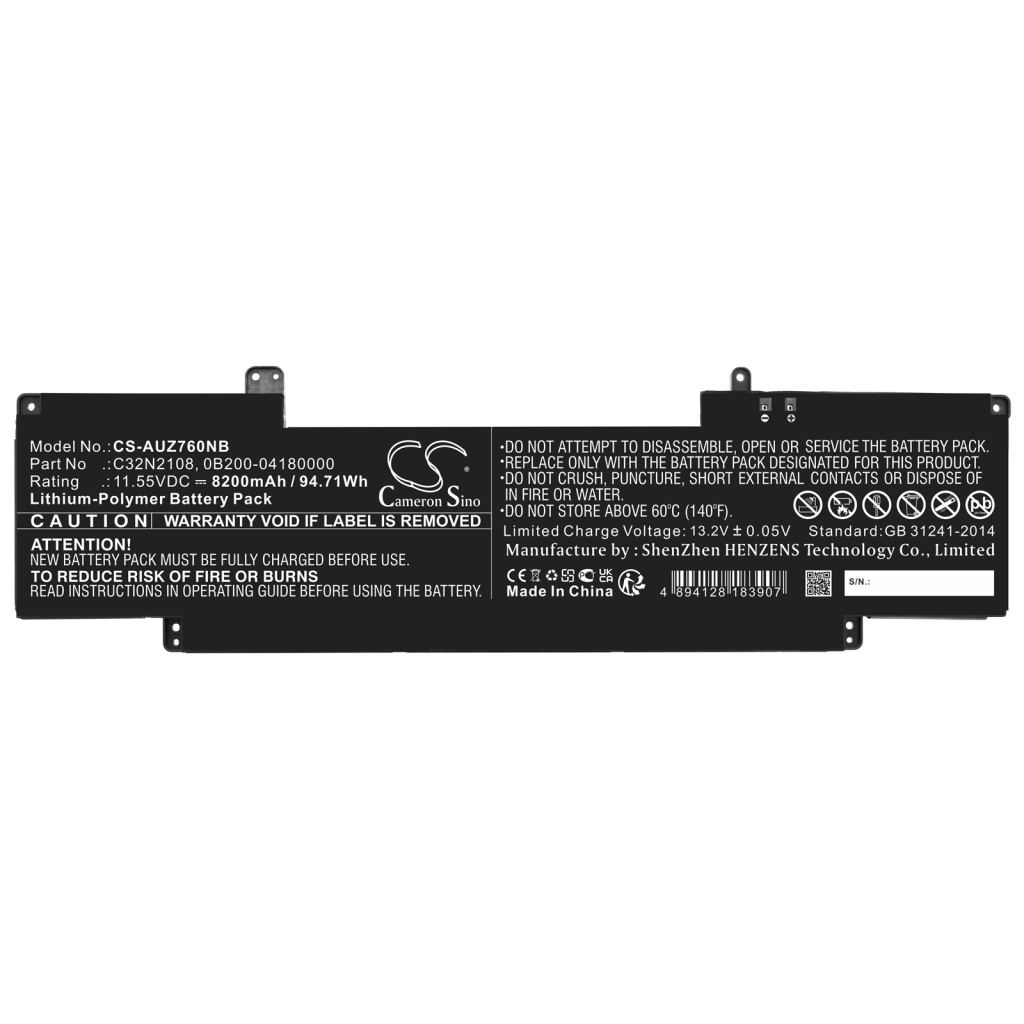 Batería para portátil Asus CS-AUZ760NB