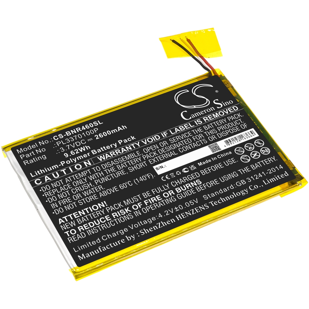 Batería de la tableta Barnes & noble CS-BNR460SL