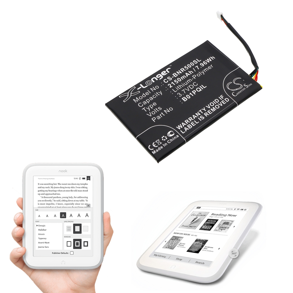 Batería Ebook, eReader Barnes & noble CS-BNR500SL
