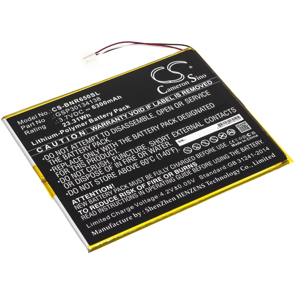 Batería de la tableta Barnes & noble CS-BNR650SL