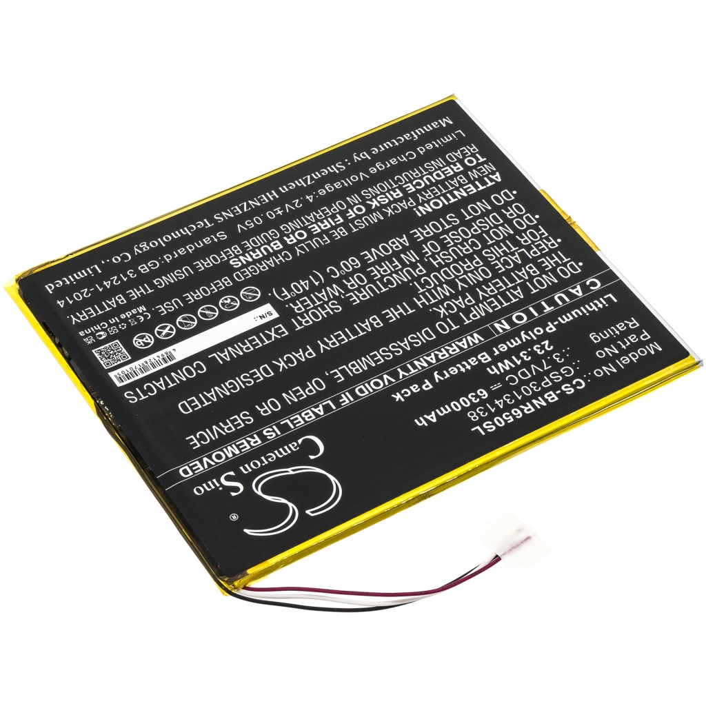 Batería de la tableta Barnes & noble CS-BNR650SL