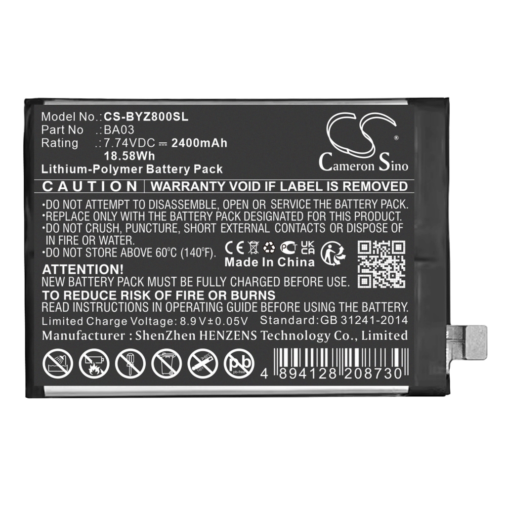 Batería del teléfono móvil Vivo CS-BYZ800SL