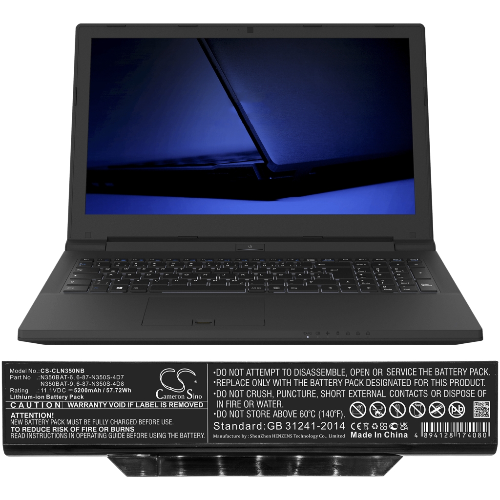 Batería para portátil CLEVO CS-CLN350NB