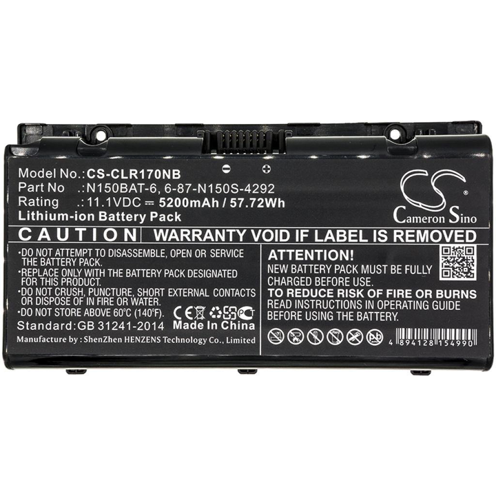 Batería para portátil CLEVO CS-CLR170NB