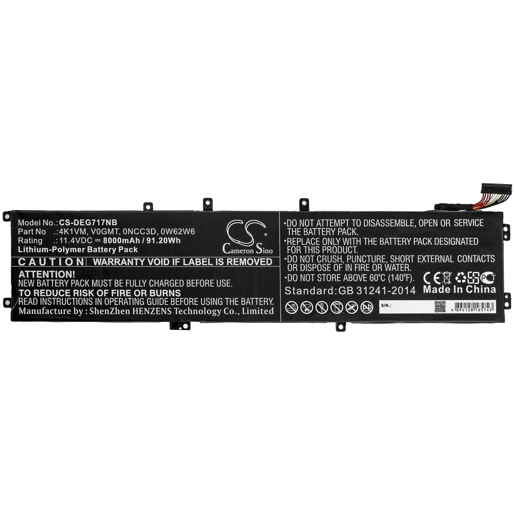 Batería para portátil DELL CS-DEG717NB