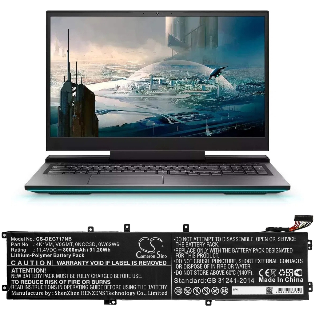 Batería para portátil DELL CS-DEG717NB