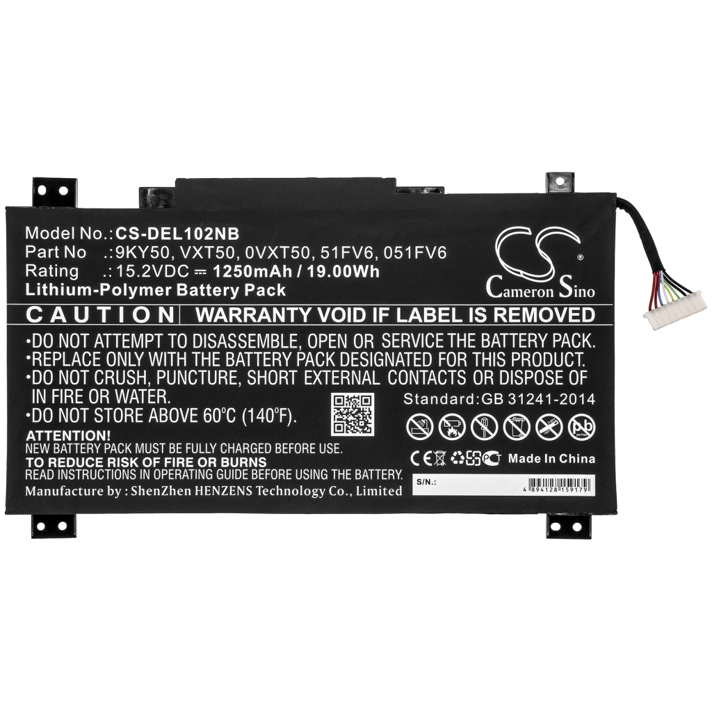 Batería para portátil DELL CS-DEL102NB