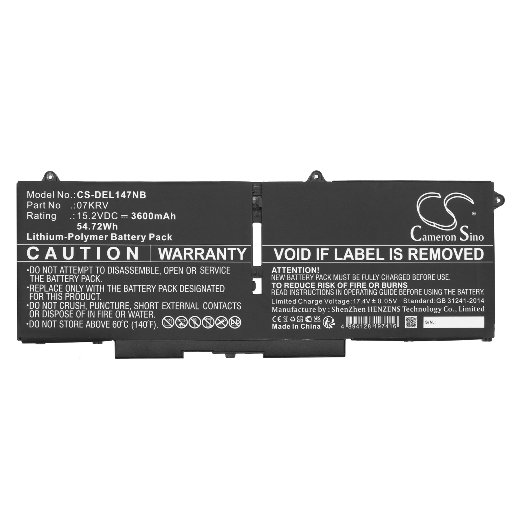 Batería para portátil DELL CS-DEL147NB