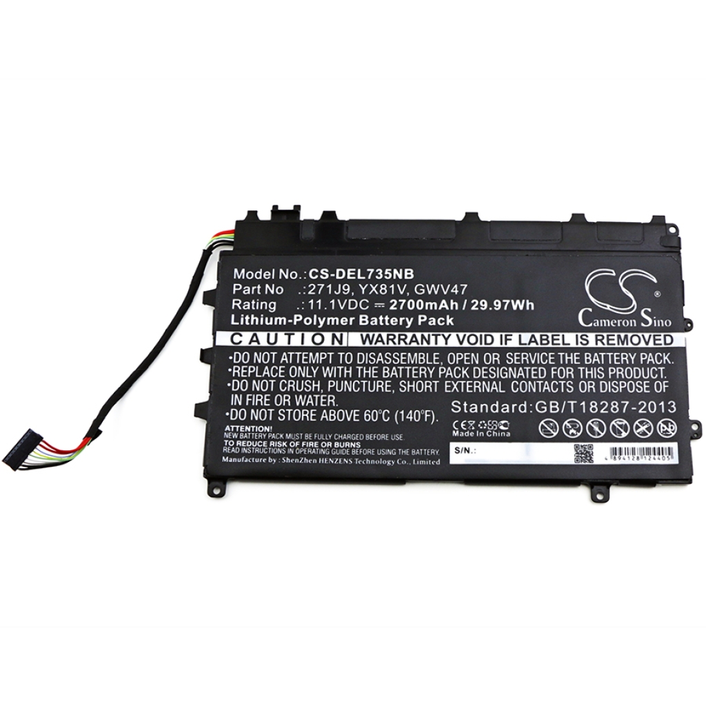 Batería para portátil DELL CS-DEL735NB