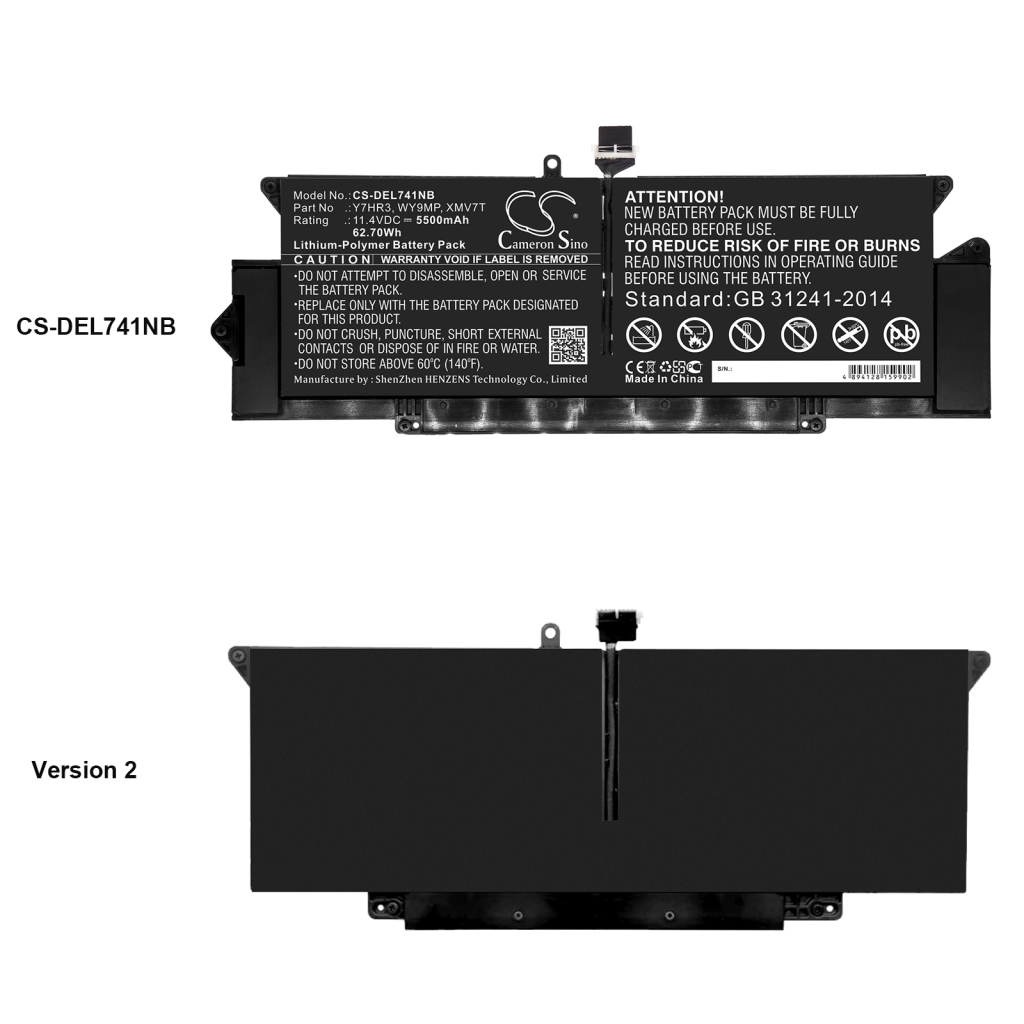 Batería para portátil DELL CS-DEL741NB