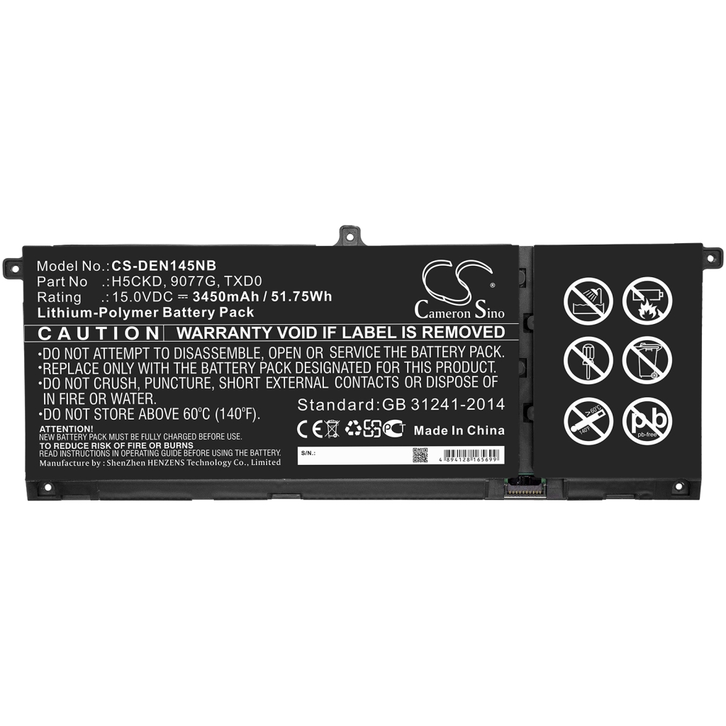 Batería para portátil DELL CS-DEN145NB