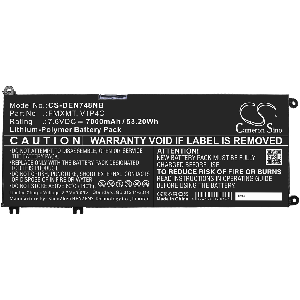 Batería para portátil DELL CS-DEN748NB