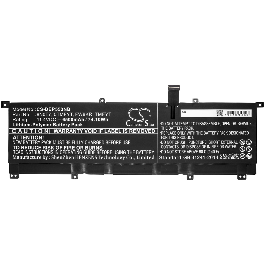 Batería para portátil DELL CS-DEP553NB