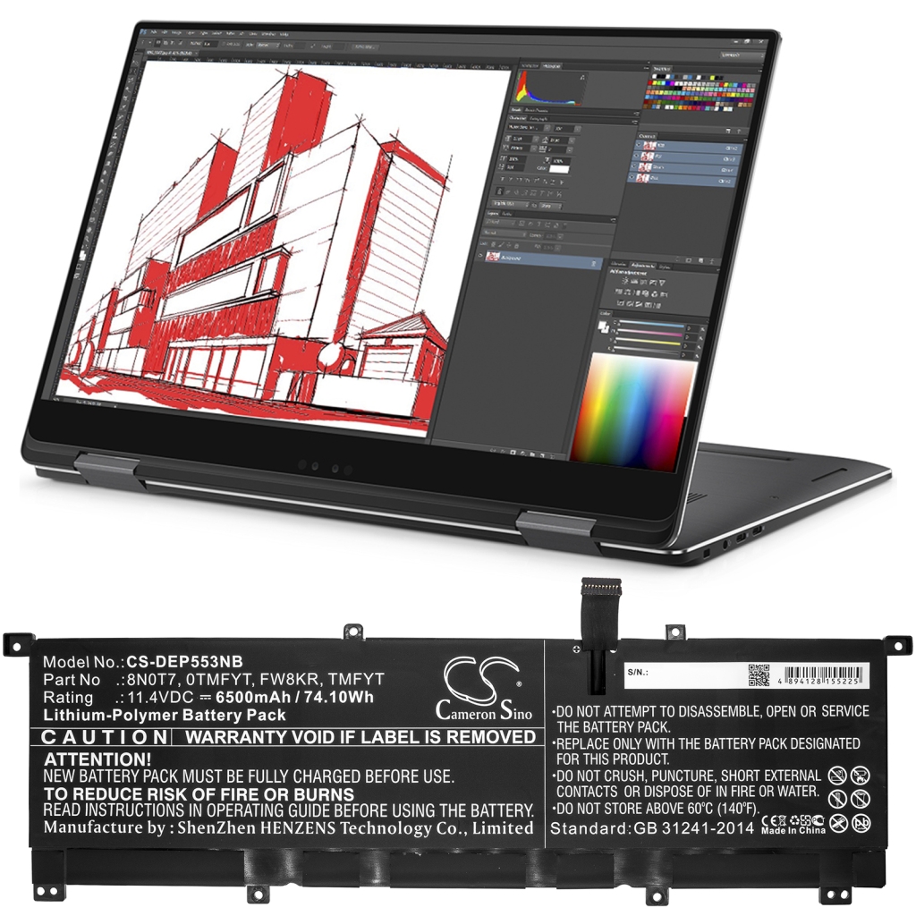 Batería para portátil DELL CS-DEP553NB