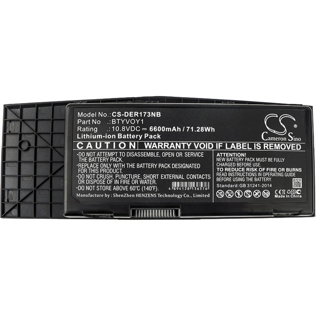 Batería para portátil DELL CS-DER173NB