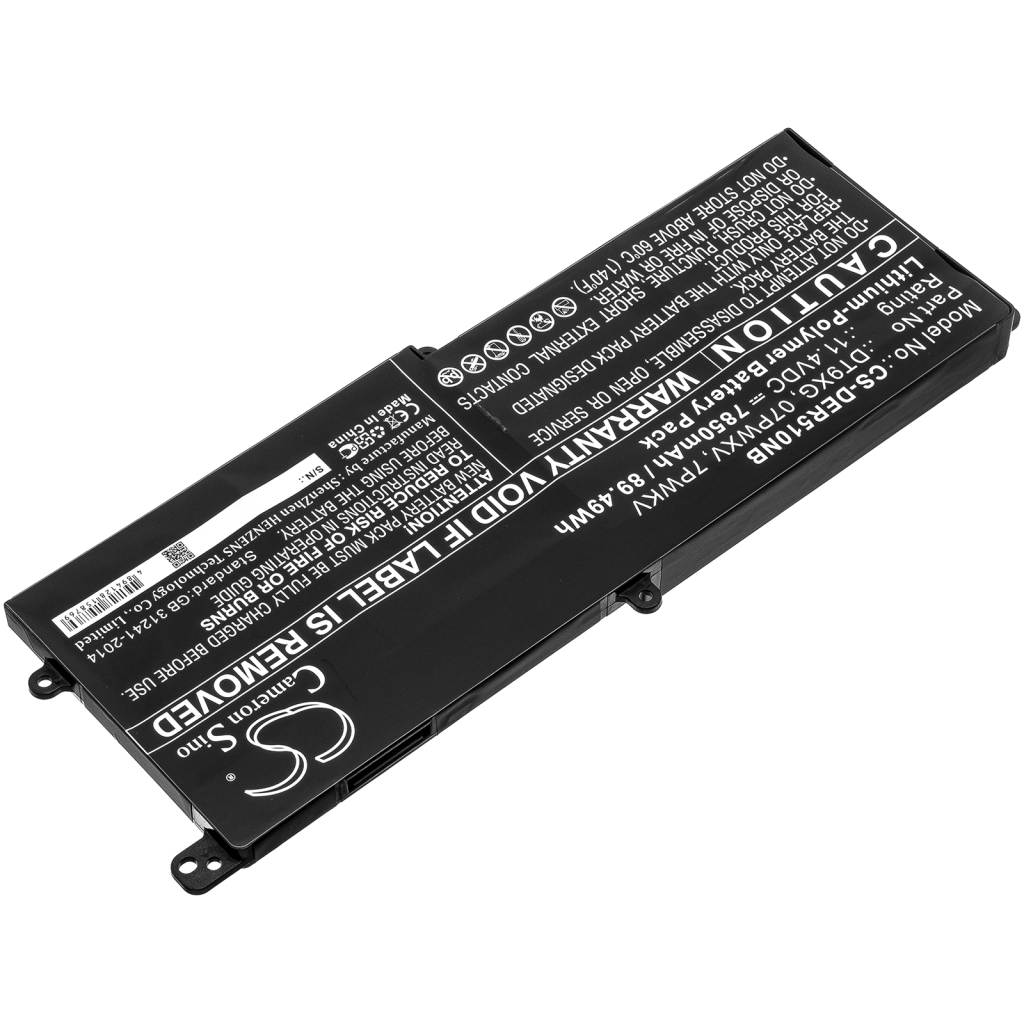 Batería para portátil DELL CS-DER510NB