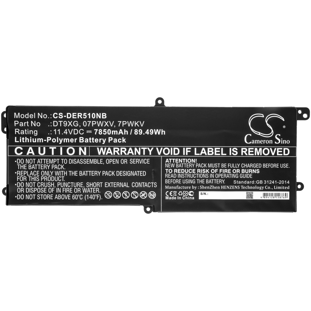 Batería para portátil DELL CS-DER510NB