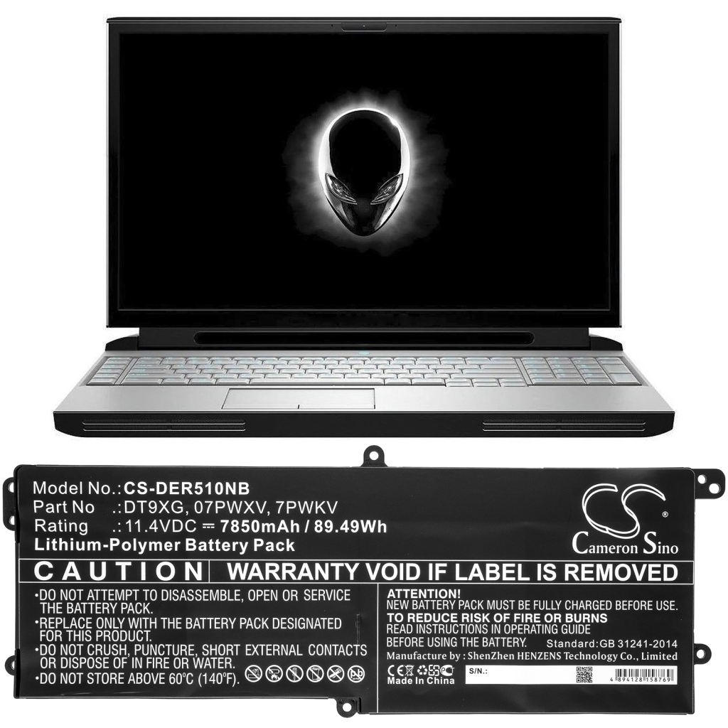 Batería para portátil DELL CS-DER510NB
