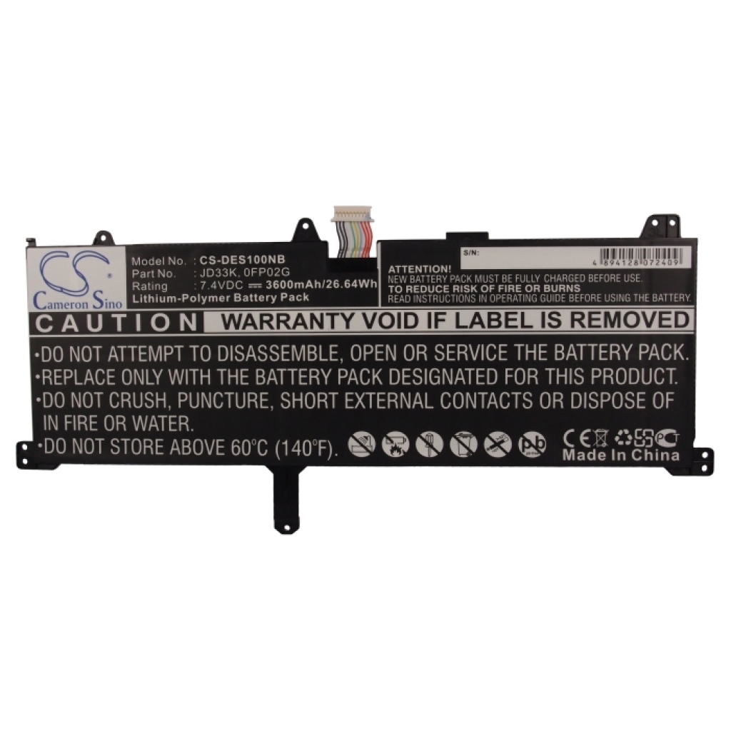 Batería para portátil DELL CS-DES100NB