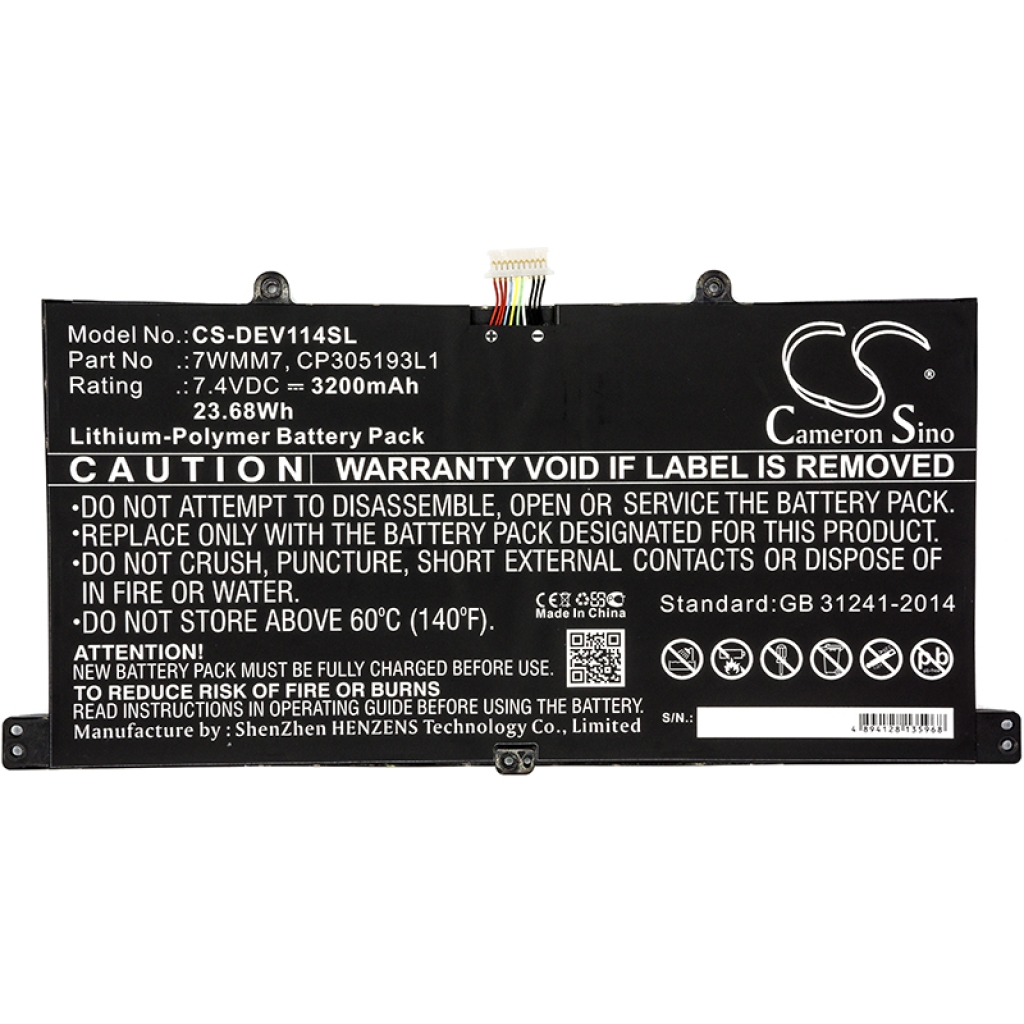 Batería de la tableta DELL CS-DEV114SL