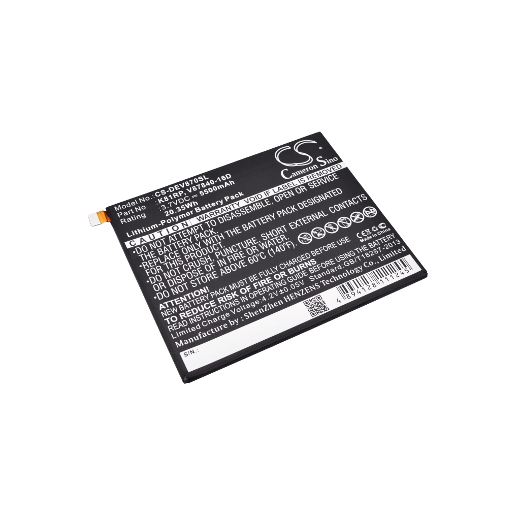 Batería de la tableta DELL CS-DEV870SL
